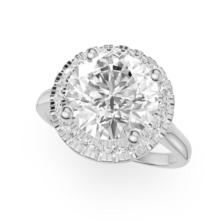 Loreley Halo-Verlobungsring aus 9K Weißgold mit Brilliantem Schliff
