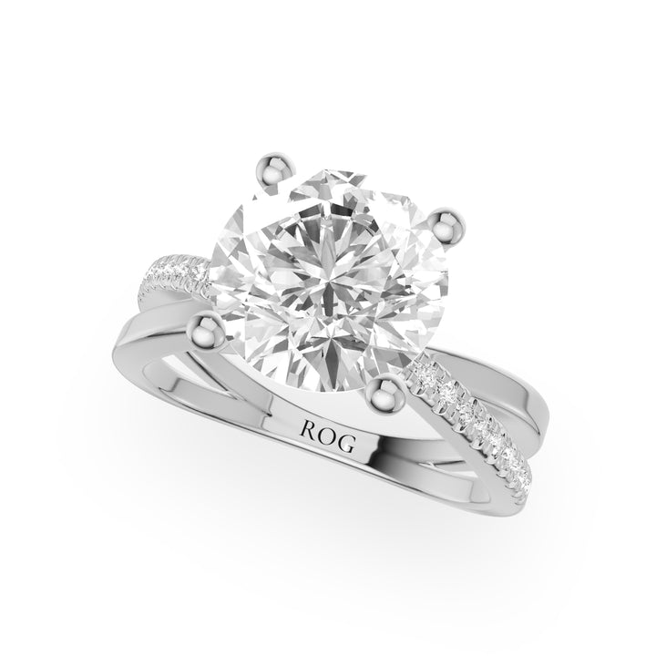 Rostock Twisted Pavé Verlobungsring in 9K Brilliant Weißgold