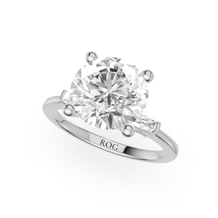 Rügen Drei-Stein-Verlobungsring aus 9K Weißgold mit Brilliantem Schliff