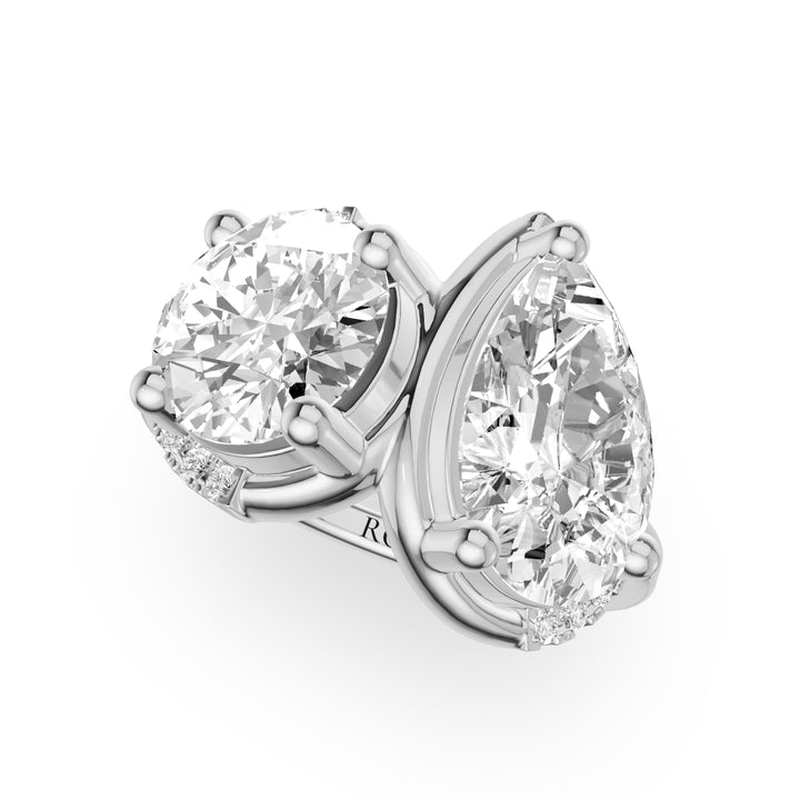 Berlin Toi-et-Moi Verlobungsring aus 9K Weißgold mit brilliant Diamanten
