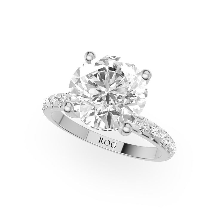 Ostsee Pavé-Verlobungsring im Princess-Schliff in 9K Weißgold