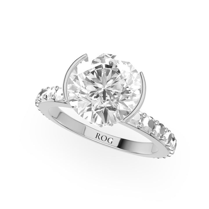 Elbe Bezel Pavé Engagement Ring