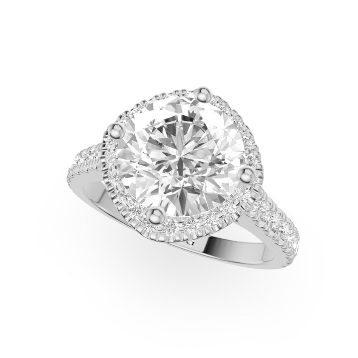 Aldebaran Tapered Pave With Halo Engagement Ring