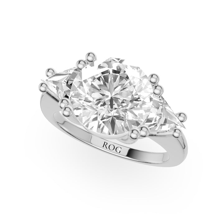 Ostfriesland Half Bezel Three Stone Engagement Ring