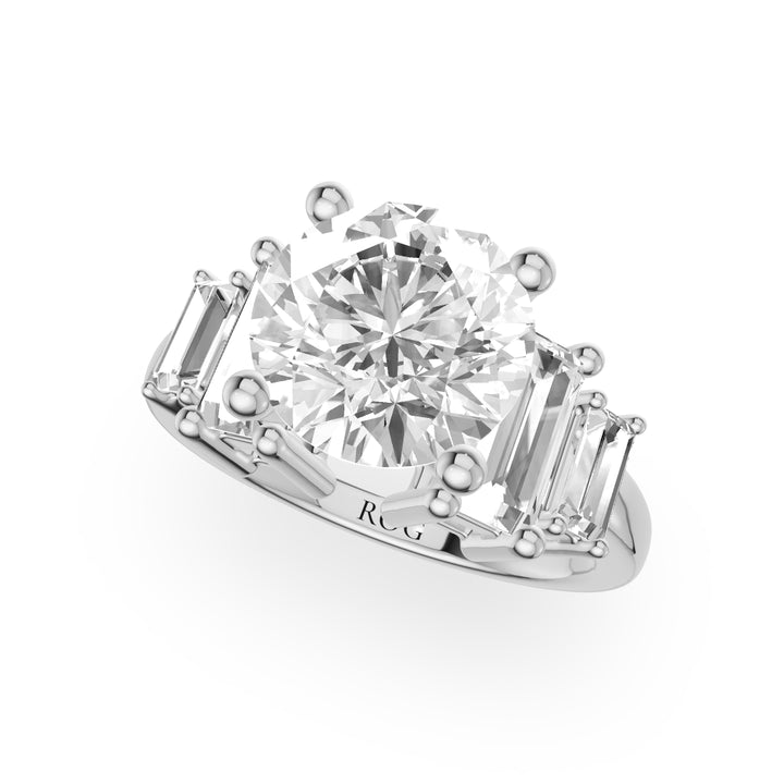 Stuttgart Side Stone Verlobungsring in 9K Brilliant Weißgold