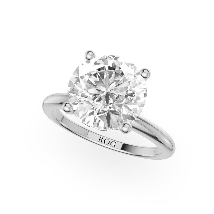 Sternenglanz Feather Thin Hidden Halo Engagement Ring