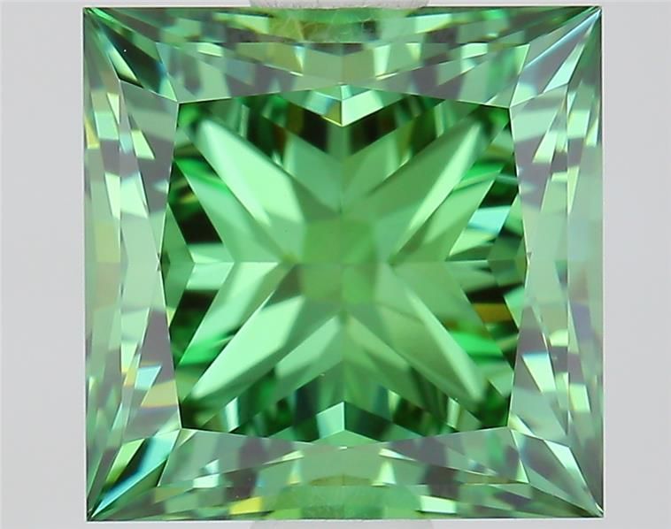 1,53CT Princess Schliff Farbige laborgeschaffene Diamant GREEN | VVS2 | IGI Zertifiziert