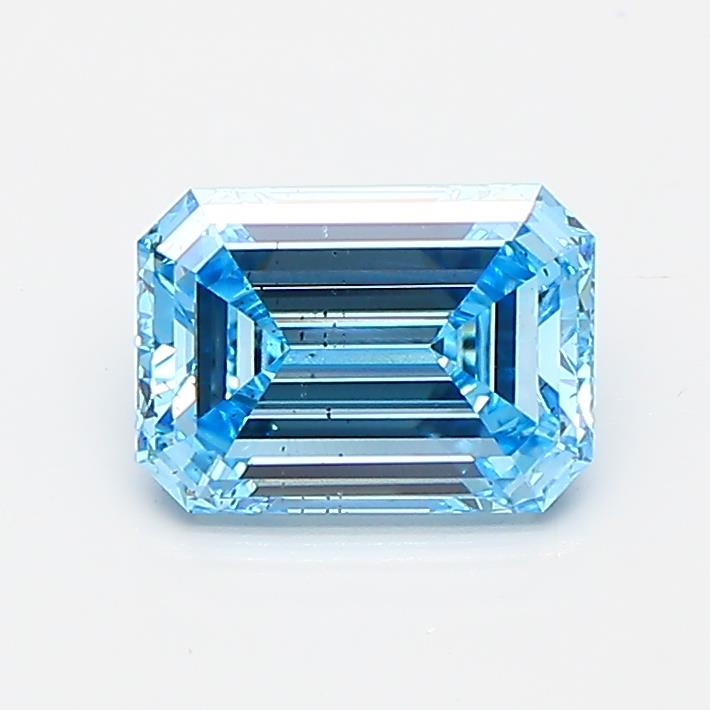 1,01CT Smaragd Schliff Farbigem laborgeschaffenem Diamant BLUE | SI1 | IGI Zertifiziert