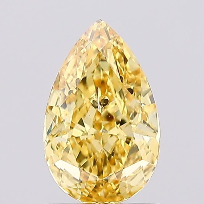 1,01CT Tropfen Schliff Farbigem laborgeschaffenem Diamant YELLOW | SI1 | IGI Zertifiziert