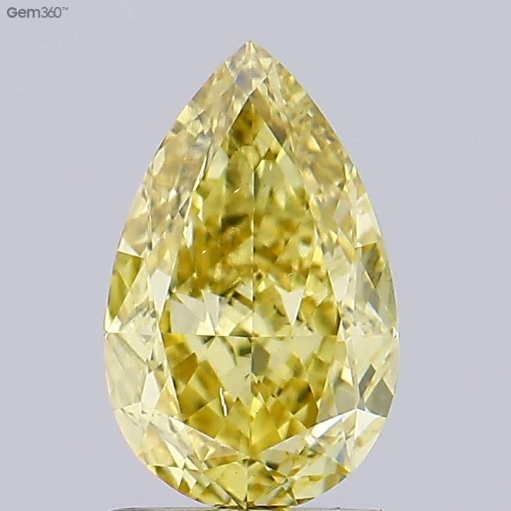 1,5CT Tropfen Schliff Farbige laborgeschaffene Diamant YELLOW | SI1 | IGI Zertifiziert
