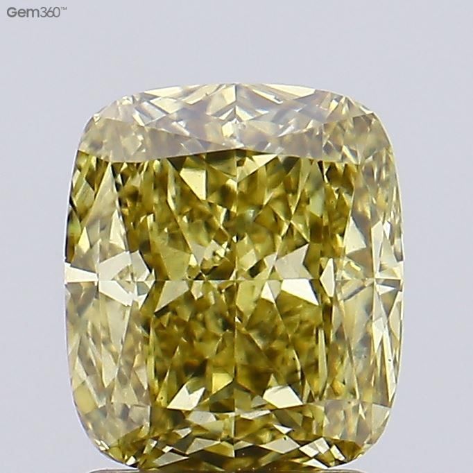 1,51CT Kissen Schliff Farbige laborgeschaffene Diamant YELLOW | VS2 | IGI Zertifiziert
